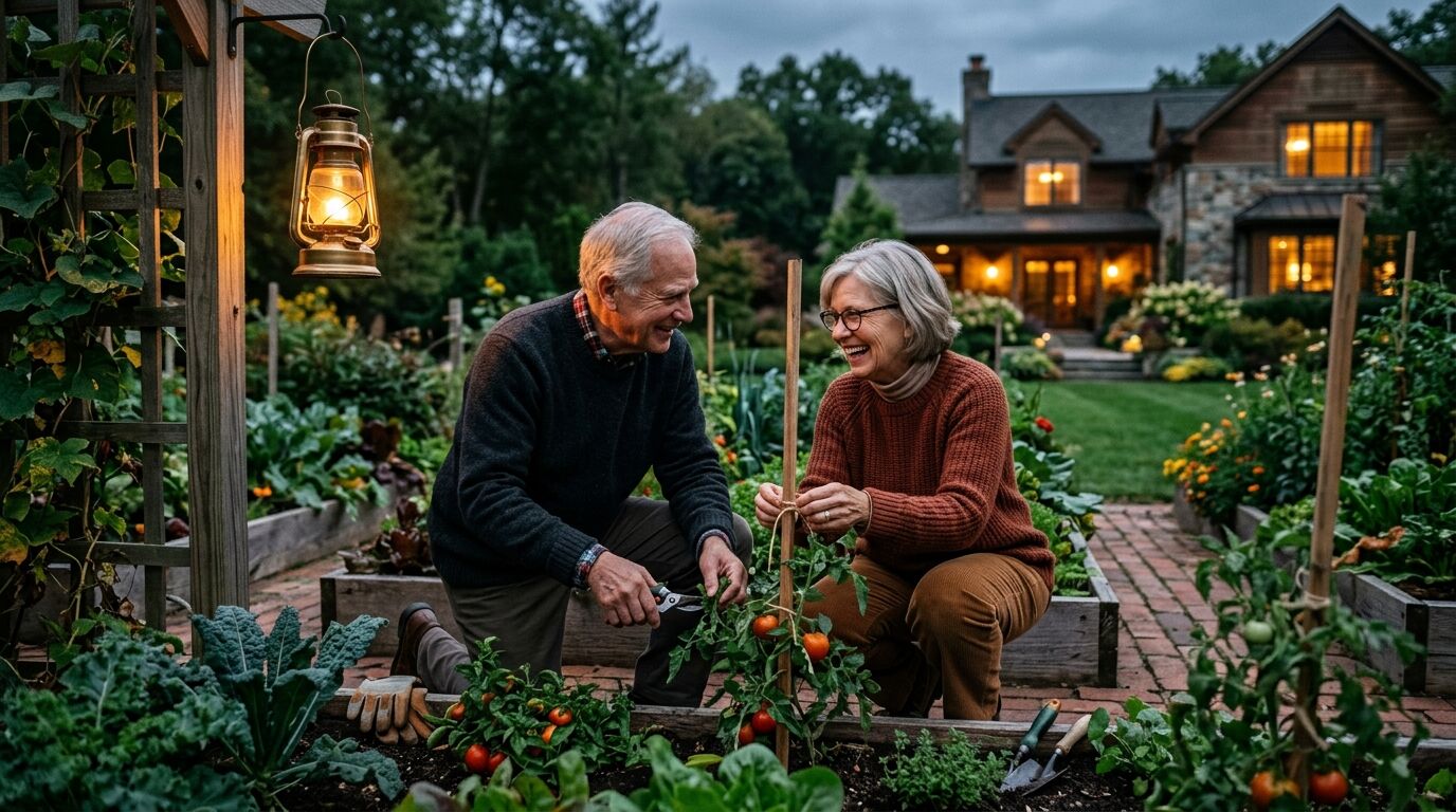 Retired couple reviewing how annuities provide retirement income with an advisor