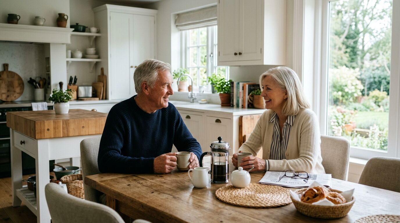Retired couple reviewing an annuity plan for income they cannot outlive