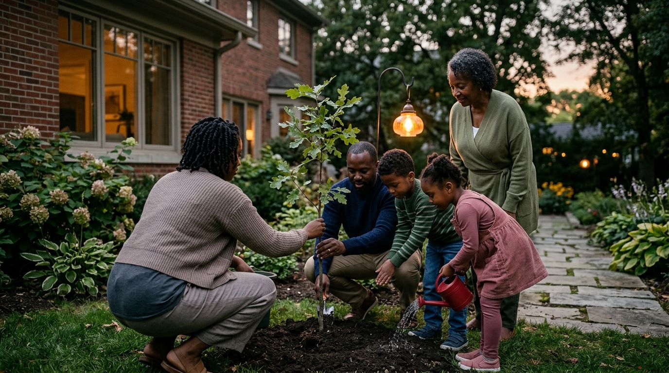 Family comparing college savings options including IUL and a 529 plan