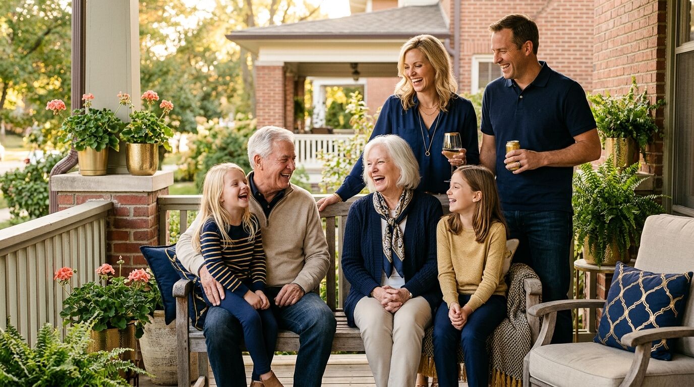 Illustration of a family home representing whole life insurance living benefits